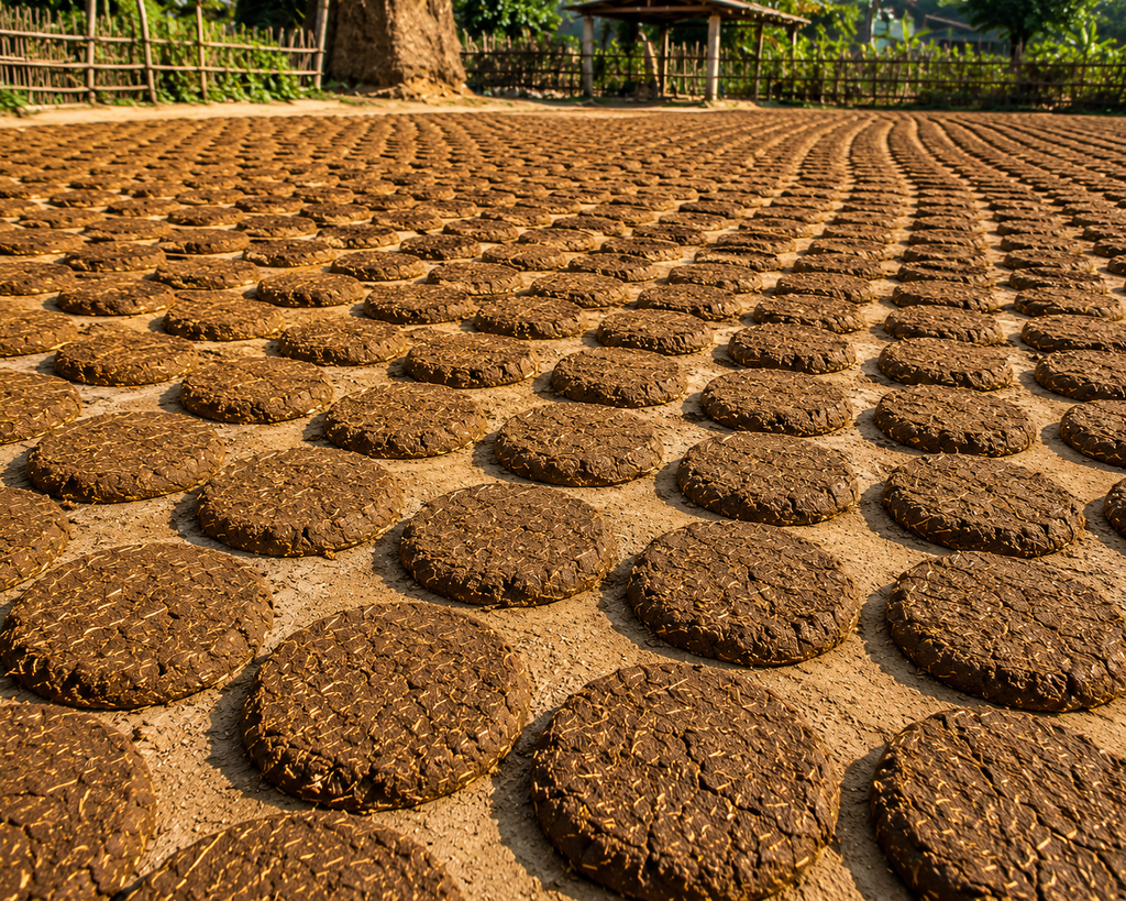 GOMAYA ORGANICS Cow Dung for Pooja,Gobar ke Upale,kande for Havan Puja(Pack of 20)
