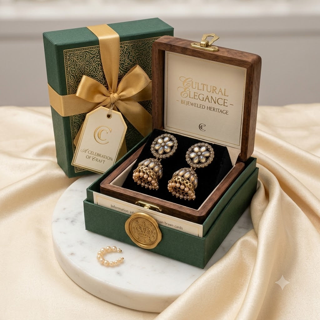 Antique Opal & Pearl Statement Jhumki Earrings – VeErji Sales Collective
