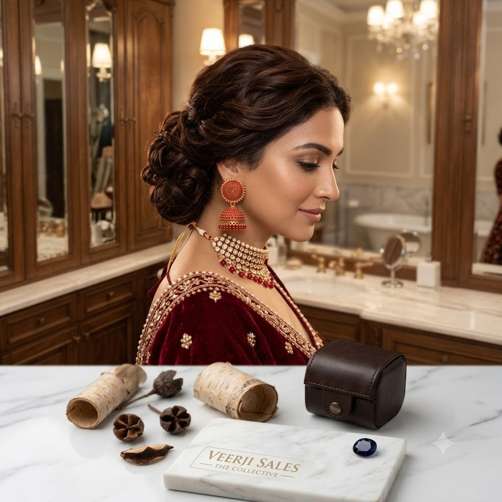 Royal Red Silk Thread Antique Jhumki Earrings – VeErji Sales Collective